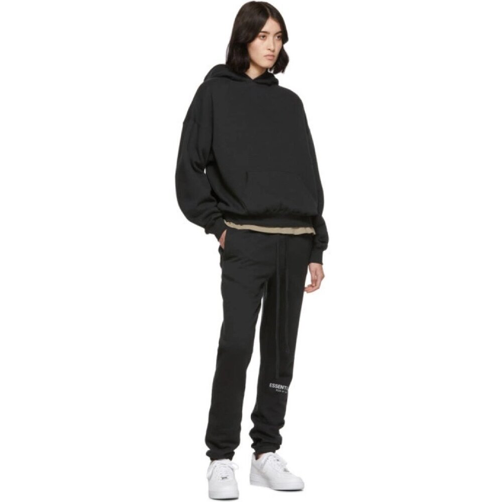 Unisex Fear of God Essentials Black Fleece Reflective Lounge Sweat Pants Joggers